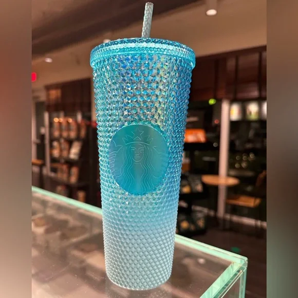 Starbucks Blue Ombre Studded Cup Cold Tumbler Aqua Splash Venti 24oz New 2023 - Picture 3 of 6